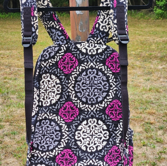 Vera Bradley Canterbery Magenta Campus Tech Large Quilted Backpack - Picture 6 of 8